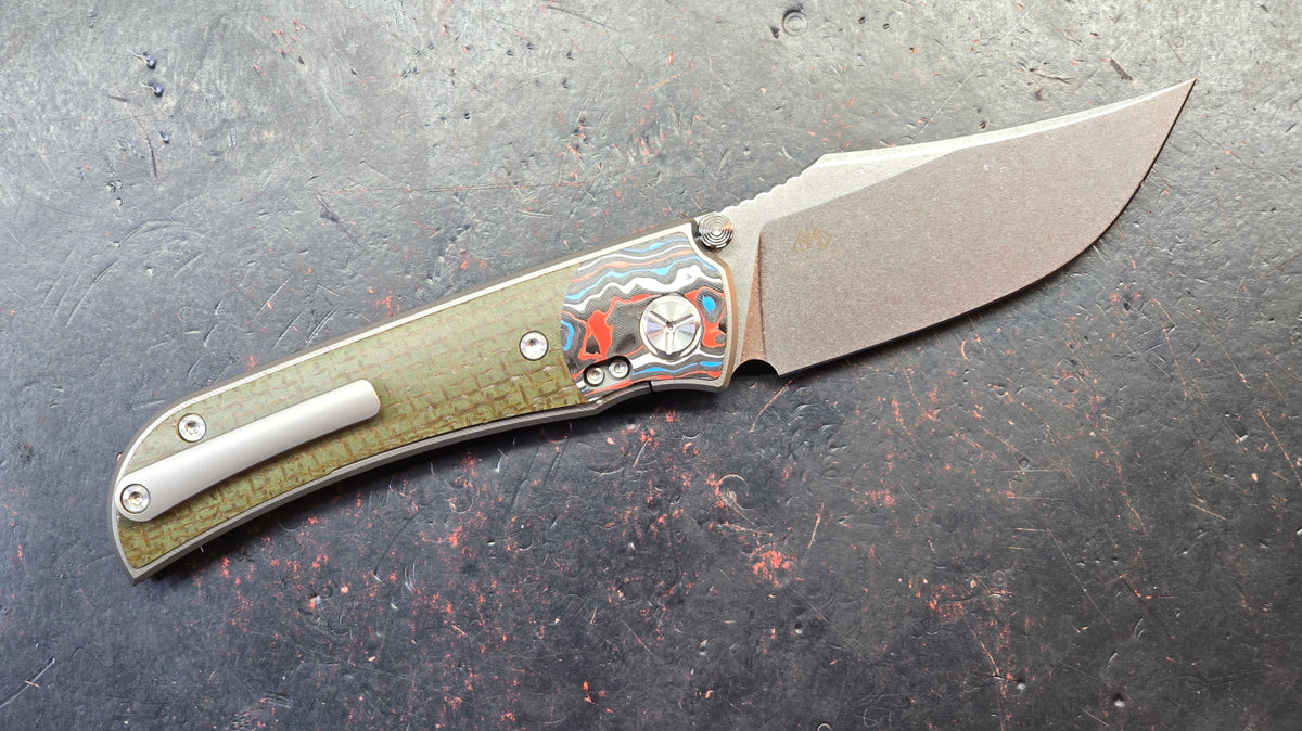 TWOSUN TS301 Titanium/Carbon Fiber/Micarta Handle M390 Blade