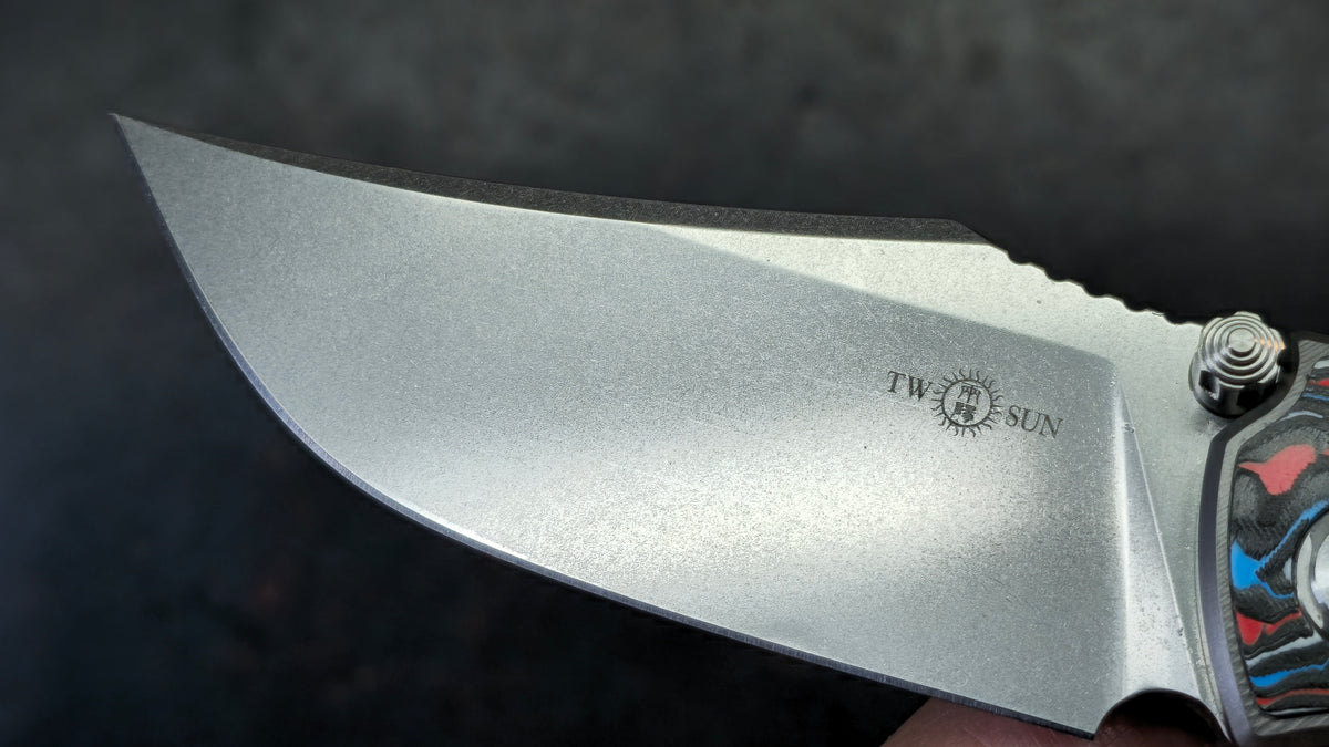 TWOSUN TS301 Titanium/Carbon Fiber/Micarta Handle M390 Blade