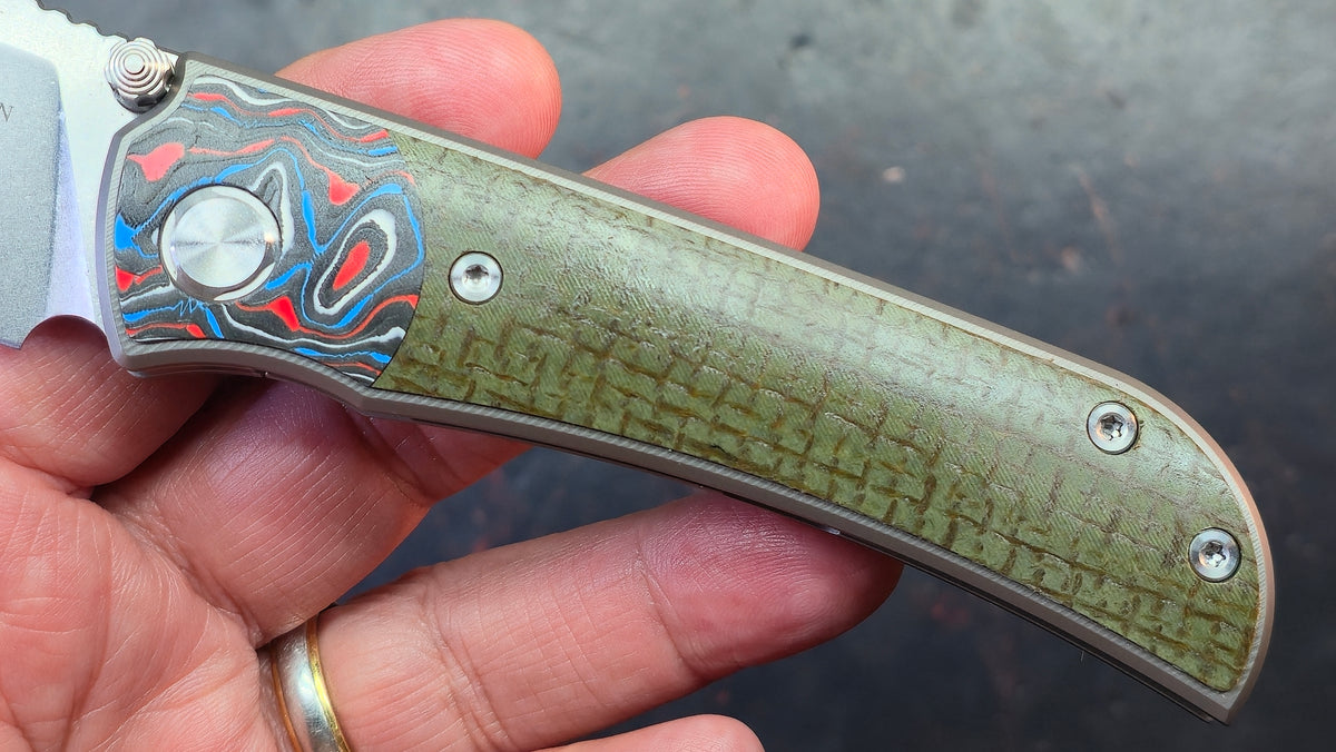 TWOSUN TS301 Titanium/Carbon Fiber/Micarta Handle M390 Blade