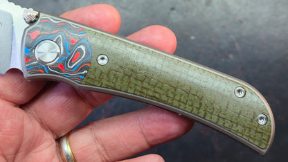 TWOSUN TS301 Titanium/Carbon Fiber/Micarta Handle M390 Blade