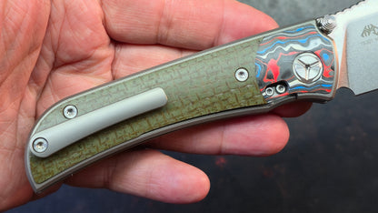 TWOSUN TS301 Titanium/Carbon Fiber/Micarta Handle M390 Blade