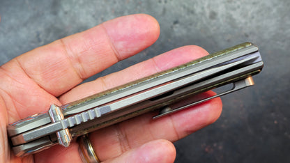 TWOSUN TS301 Titanium/Carbon Fiber/Micarta Handle M390 Blade