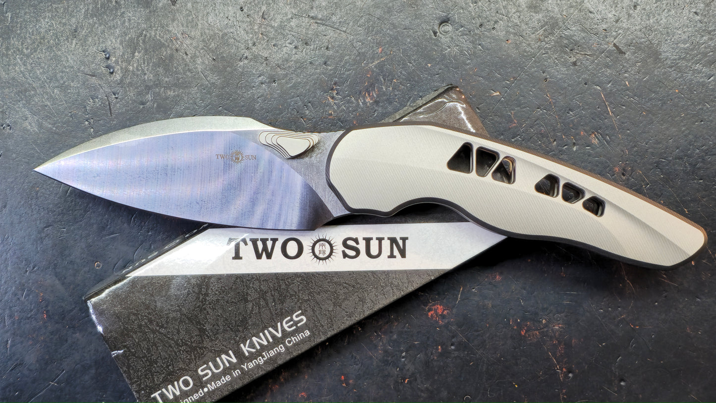TWOSUN TS629 Titanium Handle D2 Blade