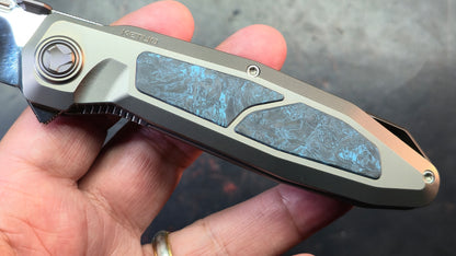 Ketuo Bratva Titanium/Carbon Fiber Handle M390 Blade (Mirror Polished)