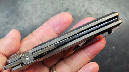 Ketuo Bratva Titanium/Carbon Fiber Handle M390 Blade (Mirror Polished)