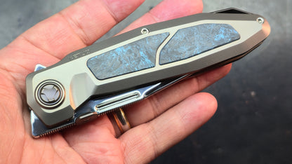 Ketuo Bratva Titanium/Carbon Fiber Handle M390 Blade (Mirror Polished)
