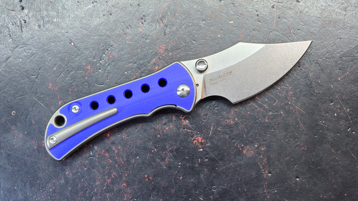 TwoSun TS422 Titanium Handle Blue G10 Inlay K110 Blade