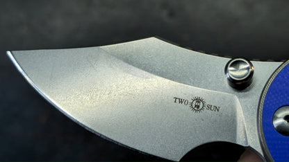 TwoSun TS422 Titanium Handle Blue G10 Inlay K110 Blade