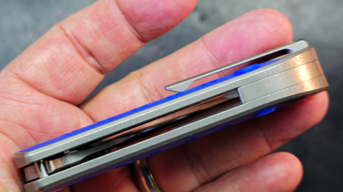 TwoSun TS422 Titanium Handle Blue G10 Inlay K110 Blade