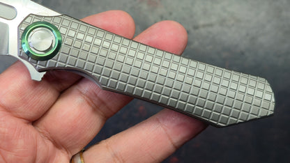 TwoSun TS195 INTEGRAL Titanium Frag Pattern Handle M390 Blade