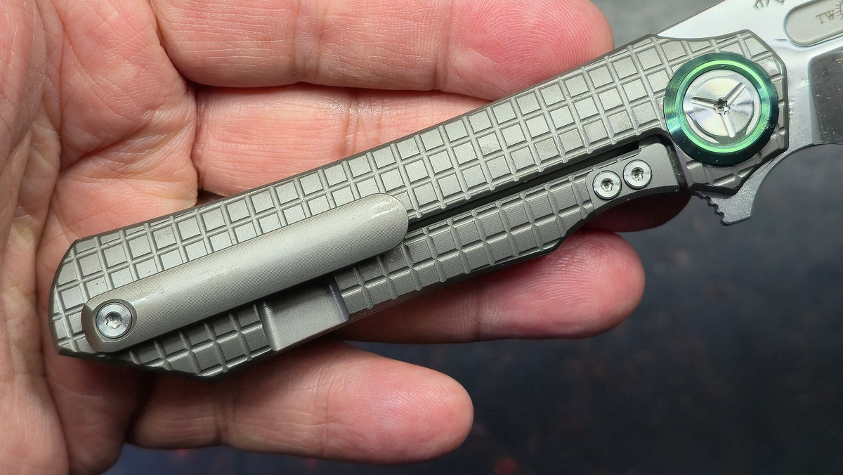 TwoSun TS195 INTEGRAL Titanium Frag Pattern Handle M390 Blade