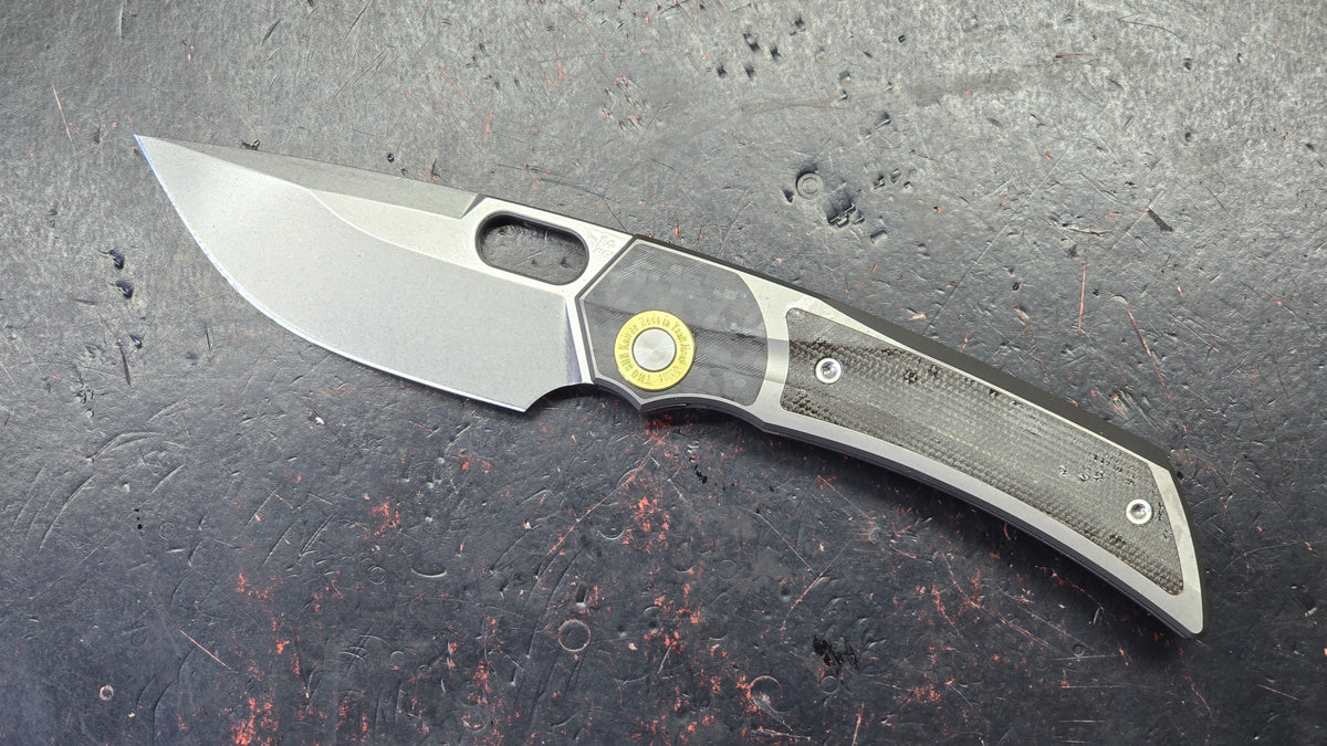 TWOSUN TS142 INTEGRAL Titanium-Carbon Fiber-Micarta Handle M390 Blade