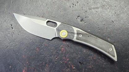 TWOSUN TS142 INTEGRAL Titanium-Carbon Fiber-Micarta Handle M390 Blade