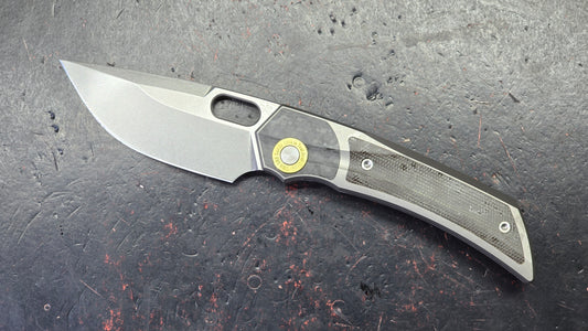TWOSUN TS142 INTEGRAL Titanium-Carbon Fiber-Micarta Handle M390 Blade