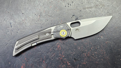 TWOSUN TS142 INTEGRAL Titanium-Carbon Fiber-Micarta Handle M390 Blade
