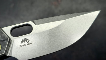 TWOSUN TS142 INTEGRAL Titanium-Carbon Fiber-Micarta Handle M390 Blade