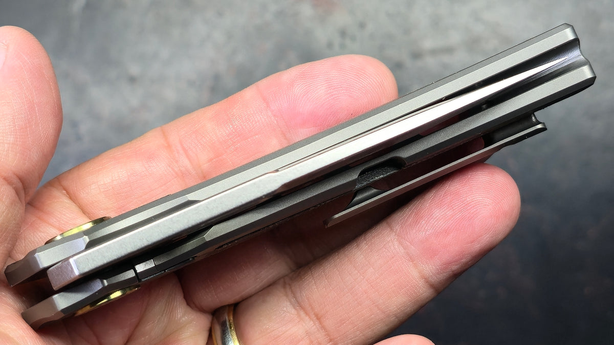 TWOSUN TS142 INTEGRAL Titanium-Carbon Fiber-Micarta Handle M390 Blade