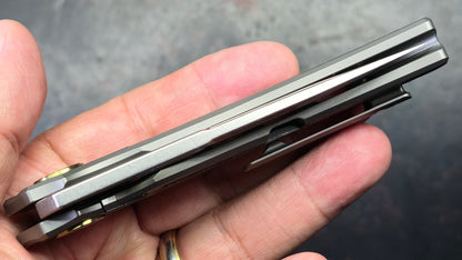 TWOSUN TS142 INTEGRAL Titanium-Carbon Fiber-Micarta Handle M390 Blade