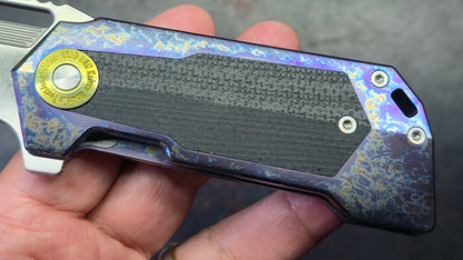 Twosun TS500 Color Titanium-Micarta Handle D2 Blade