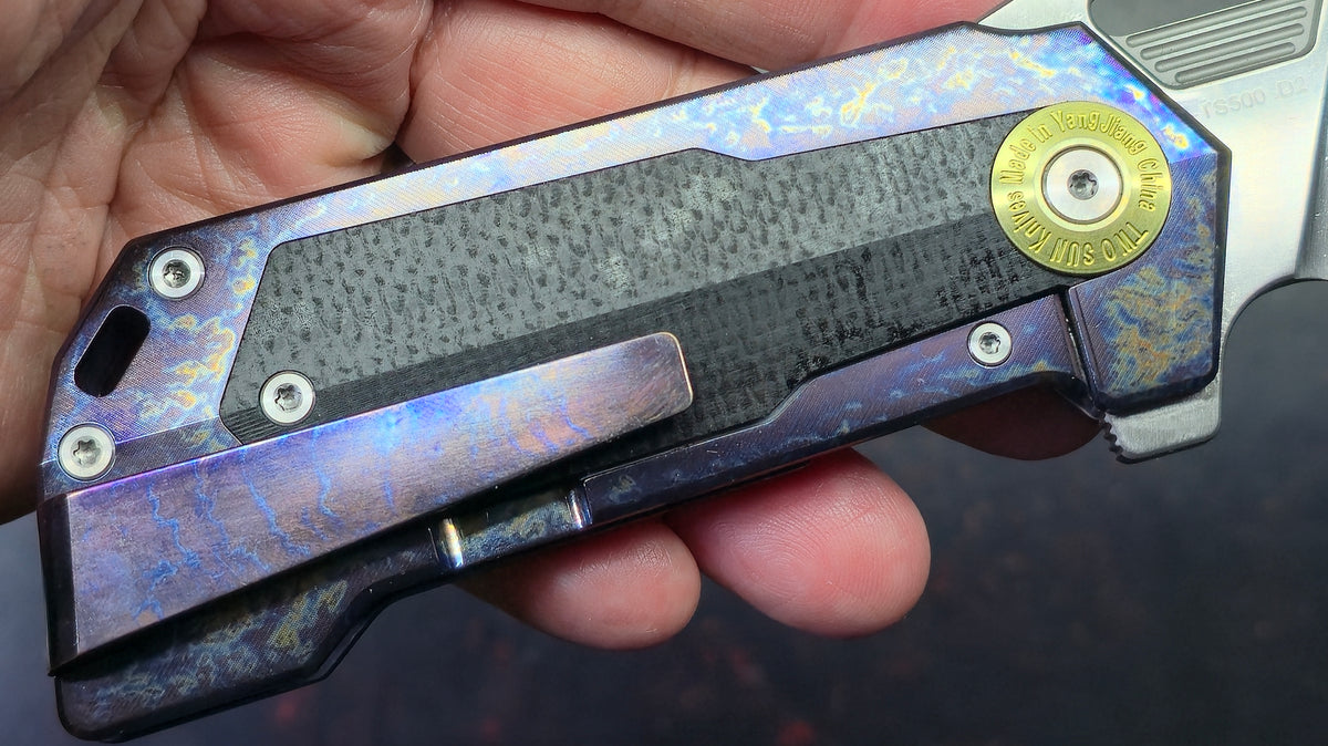 Twosun TS500 Color Titanium-Micarta Handle D2 Blade