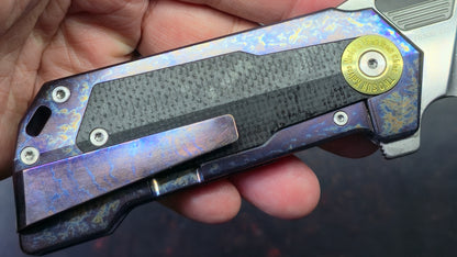 Twosun TS500 Color Titanium-Micarta Handle D2 Blade