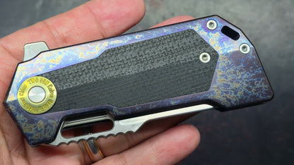 Twosun TS500 Color Titanium-Micarta Handle D2 Blade