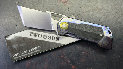 Twosun TS500 Color Titanium-Micarta Handle D2 Blade