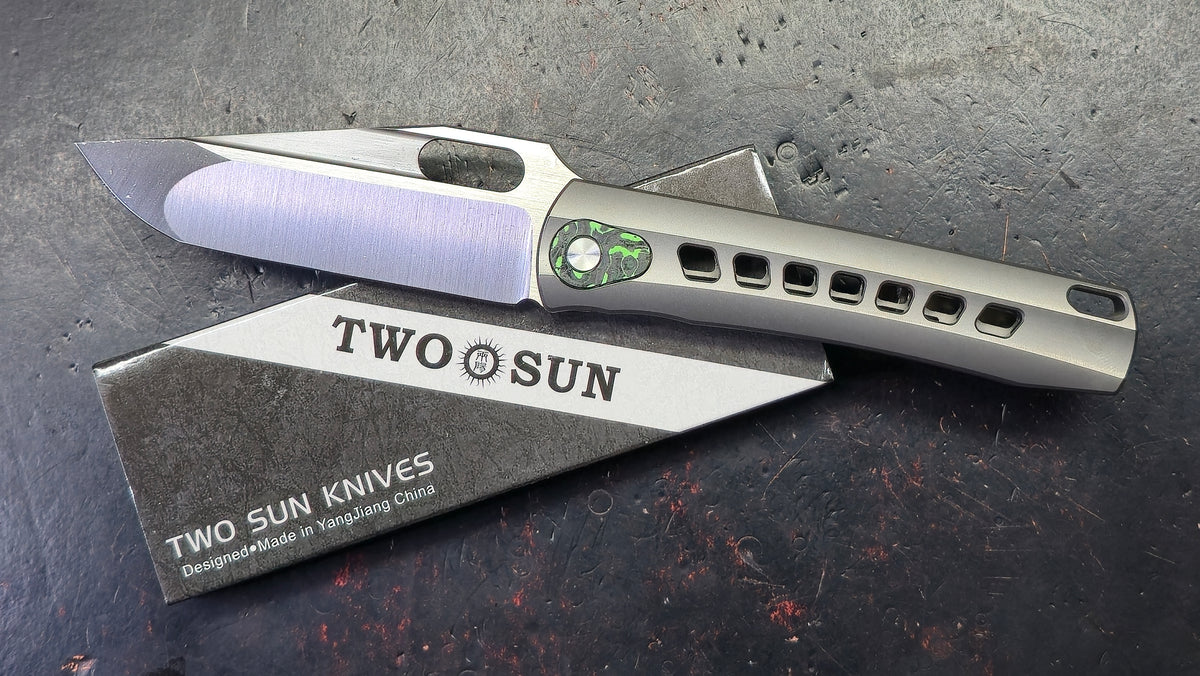 TWOSUN TS451 INTEGRAL Gray Titanium Handle M398 Blade