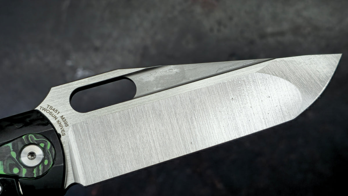 TWOSUN TS451 INTEGRAL Black Titanium Handle M398 Blade