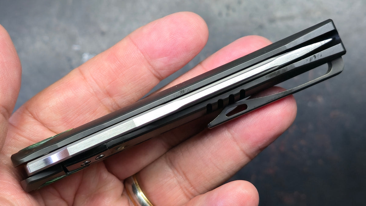 TWOSUN TS451 INTEGRAL Black Titanium Handle M398 Blade