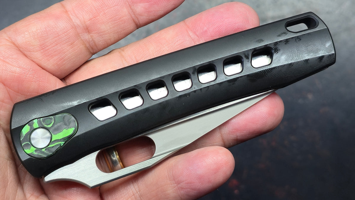 TWOSUN TS451 INTEGRAL Black Titanium Handle M398 Blade