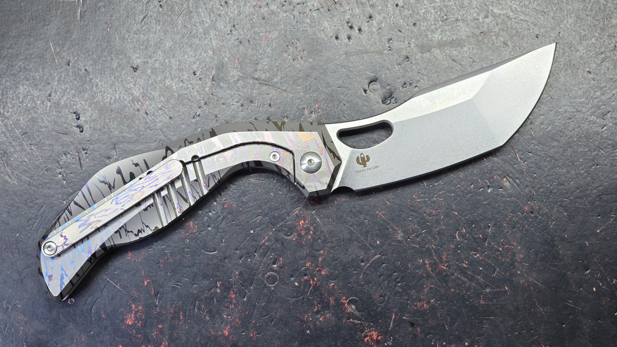 TwoSun TS570 Lined Titanium Handle 14c28n Blade