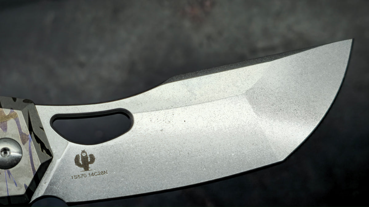 TwoSun TS570 Lined Titanium Handle 14c28n Blade
