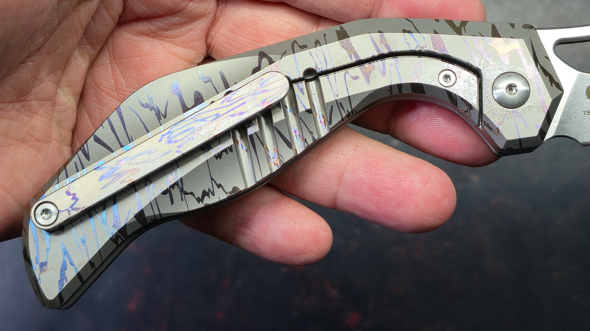 TwoSun TS570 Lined Titanium Handle 14c28n Blade