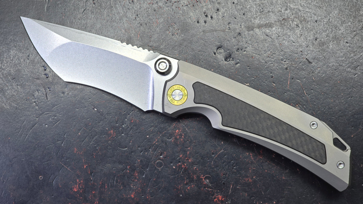 TwoSun TS596 Titanium Carbon Fiber Handle 14C28N Blade