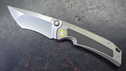 TwoSun TS596 Titanium Carbon Fiber Handle 14C28N Blade