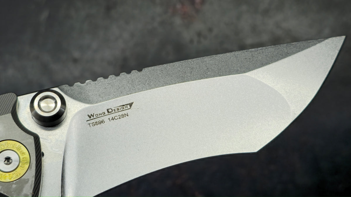 TwoSun TS596 Titanium Carbon Fiber Handle 14C28N Blade