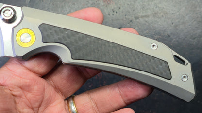 TwoSun TS596 Titanium Carbon Fiber Handle 14C28N Blade