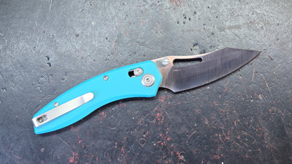 Kubey Caiman Blue G10 Handle San Mai M2 Blade
