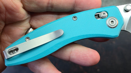 Kubey Caiman Blue G10 Handle San Mai M2 Blade