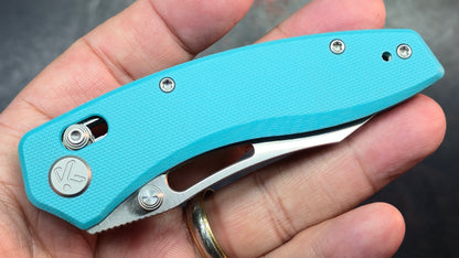 Kubey Caiman Blue G10 Handle San Mai M2 Blade