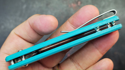 Kubey Caiman Blue G10 Handle San Mai M2 Blade