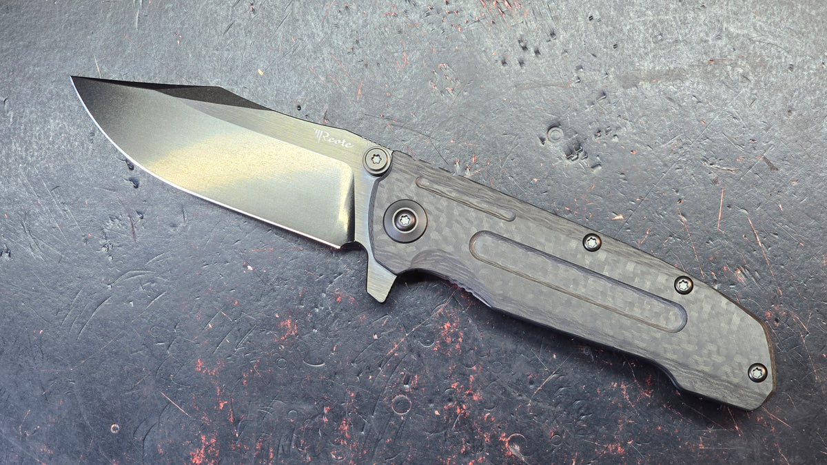 Reate 9D-V2 Titanium / Carbon Fiber Handle 154CM DLC Blade