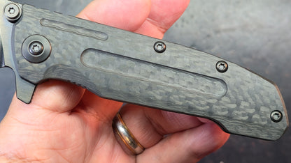 Reate 9D-V2 Titanium / Carbon Fiber Handle 154CM DLC Blade