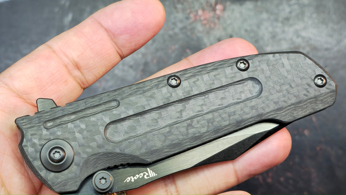 Reate 9D-V2 Titanium / Carbon Fiber Handle 154CM DLC Blade