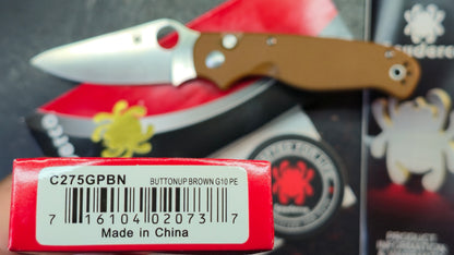 Spyderco Button Up G10 Handle 8CR13MOV Blade