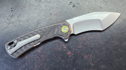 TwoSun TS527 Titanium/Carbon Fiber Handle 14C28N Blade