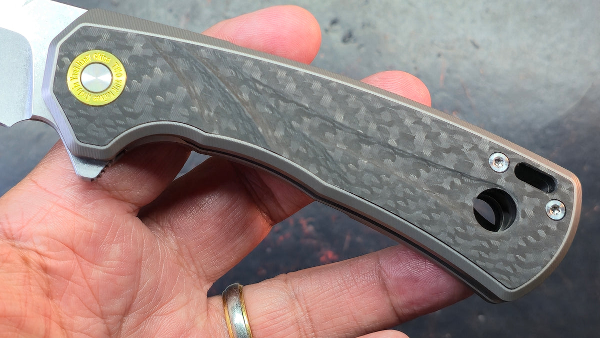 TwoSun TS527 Titanium/Carbon Fiber Handle 14C28N Blade