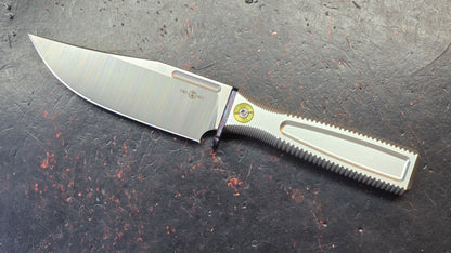 TwoSun TS647 Fixed Aluminum Handle Ti Bolster M390 Blade Kydex Belt Sheath