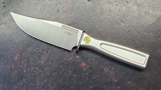 TwoSun TS647 Fixed Aluminum Handle Ti Bolster M390 Blade Kydex Belt Sheath